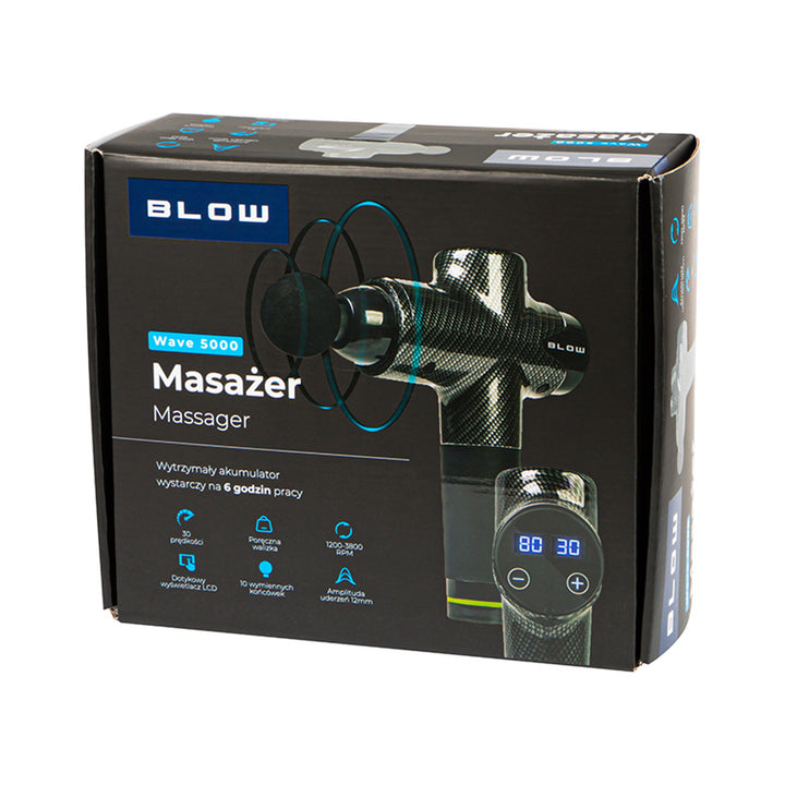 Blow-Massagegerät, 10 Aufsätze, Ladegerät und Koffer, Leistung 200 W, 30 Geschwindigkeitsstufen, Schnellladefunktion, 44-341