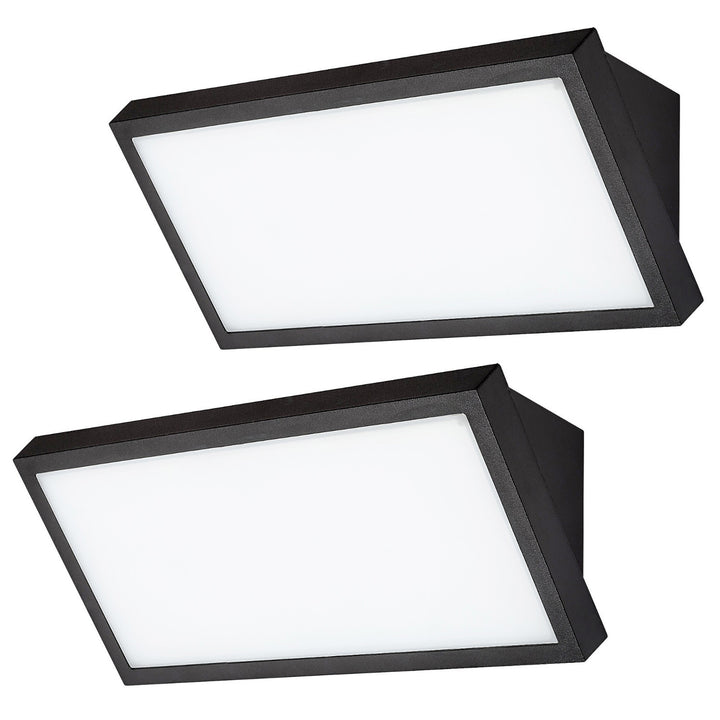 Rabalux Rapla2 LED-Lampe 18 W, schwarz, IP65, Energieeffizienzklasse F, Lichtfarbtemperatur einstellbar auf 2700, 4000, 6500 K, 77150, 2 Stück