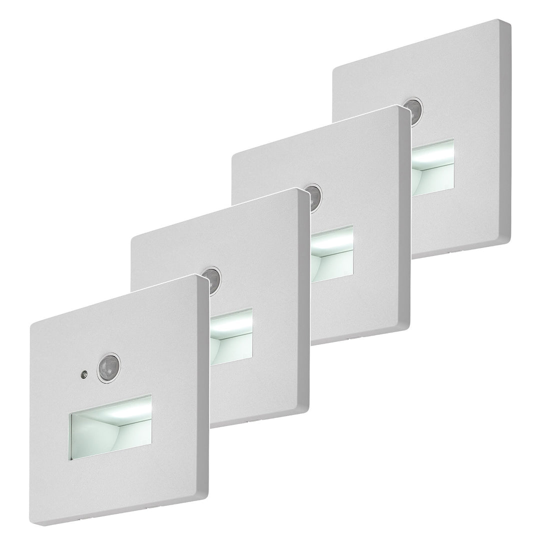 Lunca LED-Lampe 1 W, IP20, weiß, 3000, 4500, 6500 K, Bewegungsmelder, Lichtsensor, 77198, 4 Stück