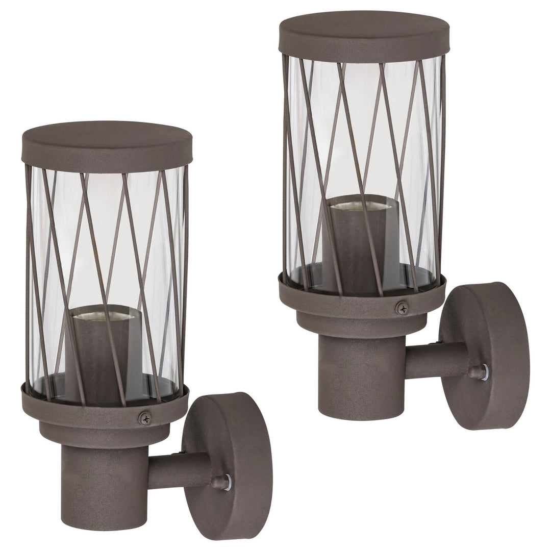 Rabalux Budapest Außenwandleuchte, IP44, Farbe: Braun, E27-Gewinde, max. 40 W, 8888, 2 Stück