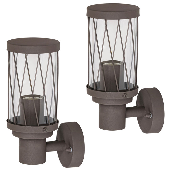 Rabalux Budapest Außenwandleuchte, IP44, Farbe: Braun, E27-Gewinde, max. 40 W, 8888, 2 Stück