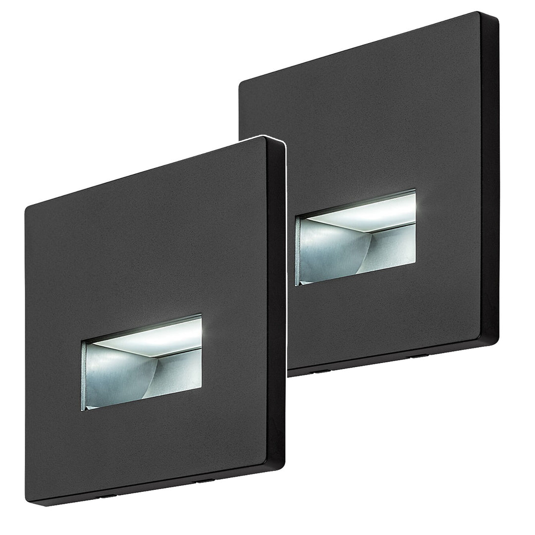 Lunca LED-Lampe 1 W, IP20, schwarz, einstellbare Lichtfarbe 3000, 4500, 6500 K, 77195, 2 Stück
