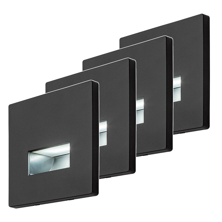 Lunca LED-Lampe 1 W, IP20, schwarz, einstellbare Lichtfarbe 3000, 4500, 6500 K, 77195, 4 Stück