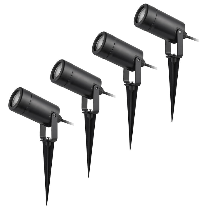 Rabalux Krobia Bodenleuchte, IP65, Farbe: Schwarz, GU10-Gewinde, max. 4 W, 7814, 4 Stück
