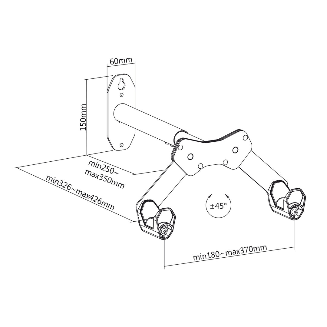 Maclean Wand-Fahrradhalter, max. 25 kg, MC-457, 3 Stück