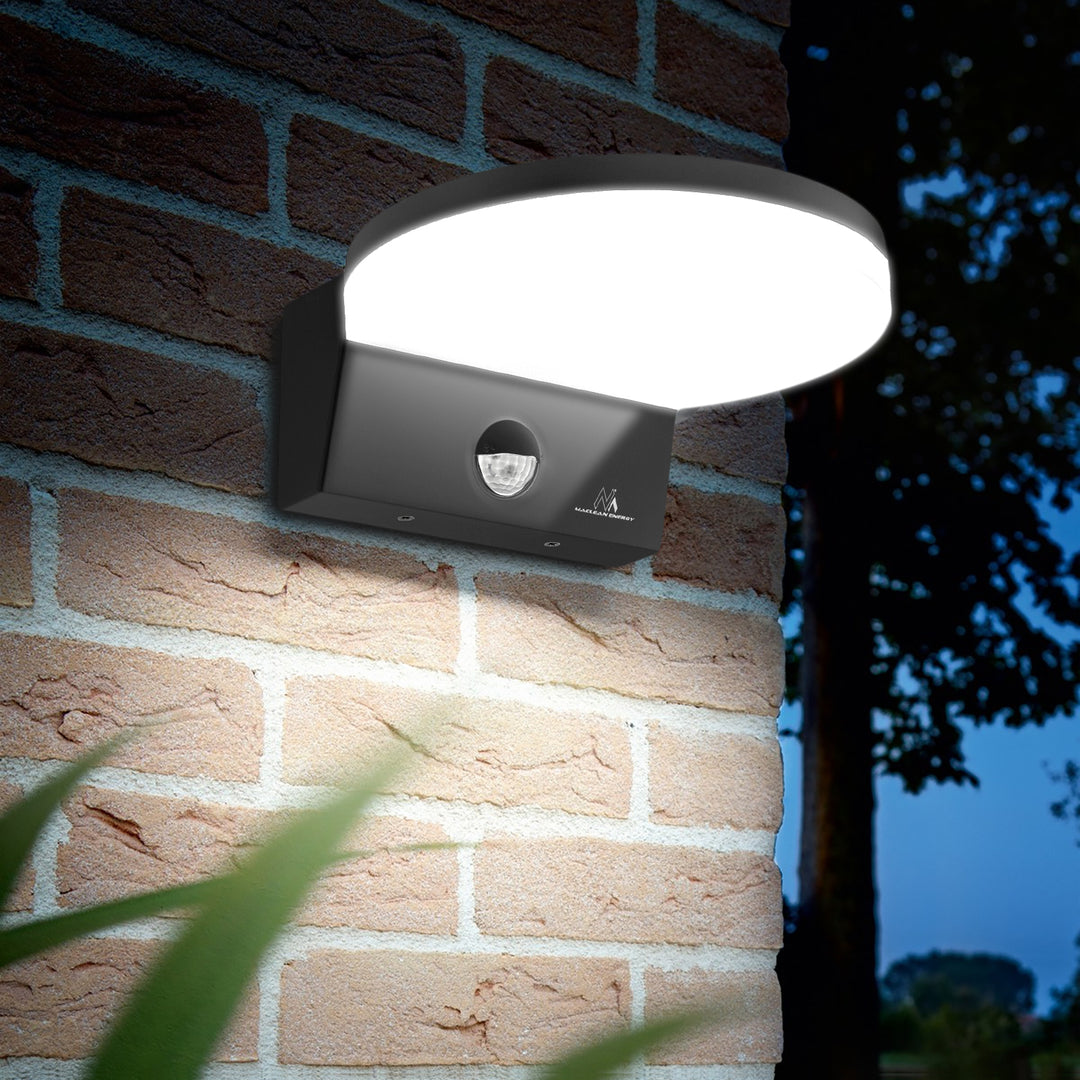 Maclean LED-Leuchte mit Bewegungsmelder, PIR-Bewegungsmelder, Farbe: Grau, 15 W, IP65, 1560 lm, Lichtfarbe: Neutralweiß (4000 K), MCE344 GR, 2 Stück