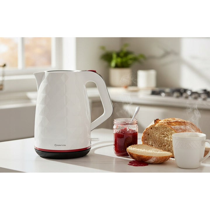 Manta ORISA kabelloser Wasserkocher, 1,7 l, 2200 W, weiß