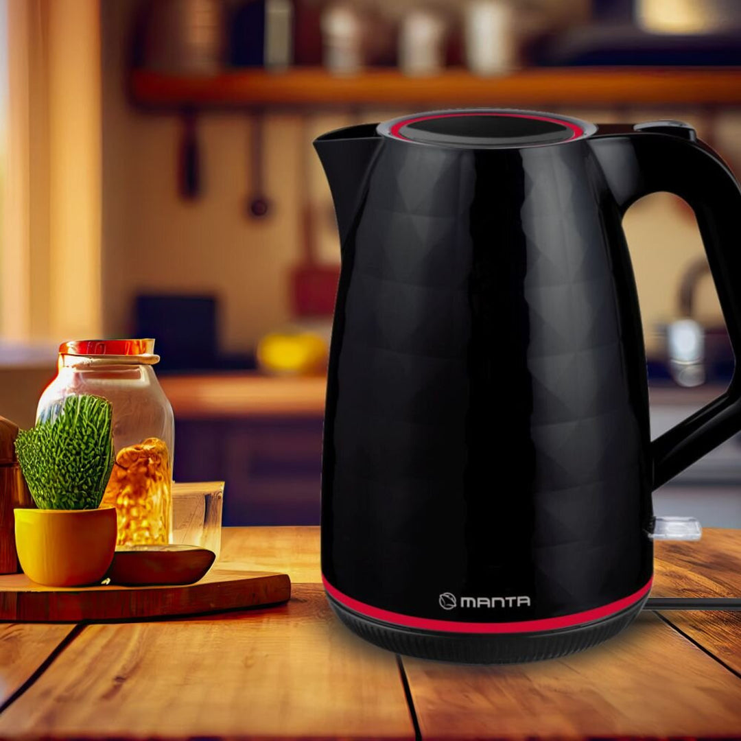 Manta ORISA kabelloser Wasserkocher, 1,7 l, 2200 W, schwarz