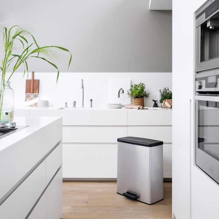 Curver-Treteimer, 2 Behälter à 26 l, metallisiert, silberfarben, 251002