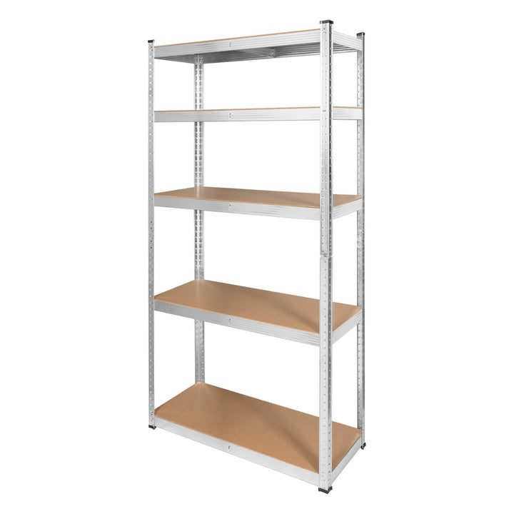 Metall-Lagerregal, 5 Fachböden, maximale Tragkraft bis zu 750 kg, 180 x 90 x 40, silberfarben, Rebel