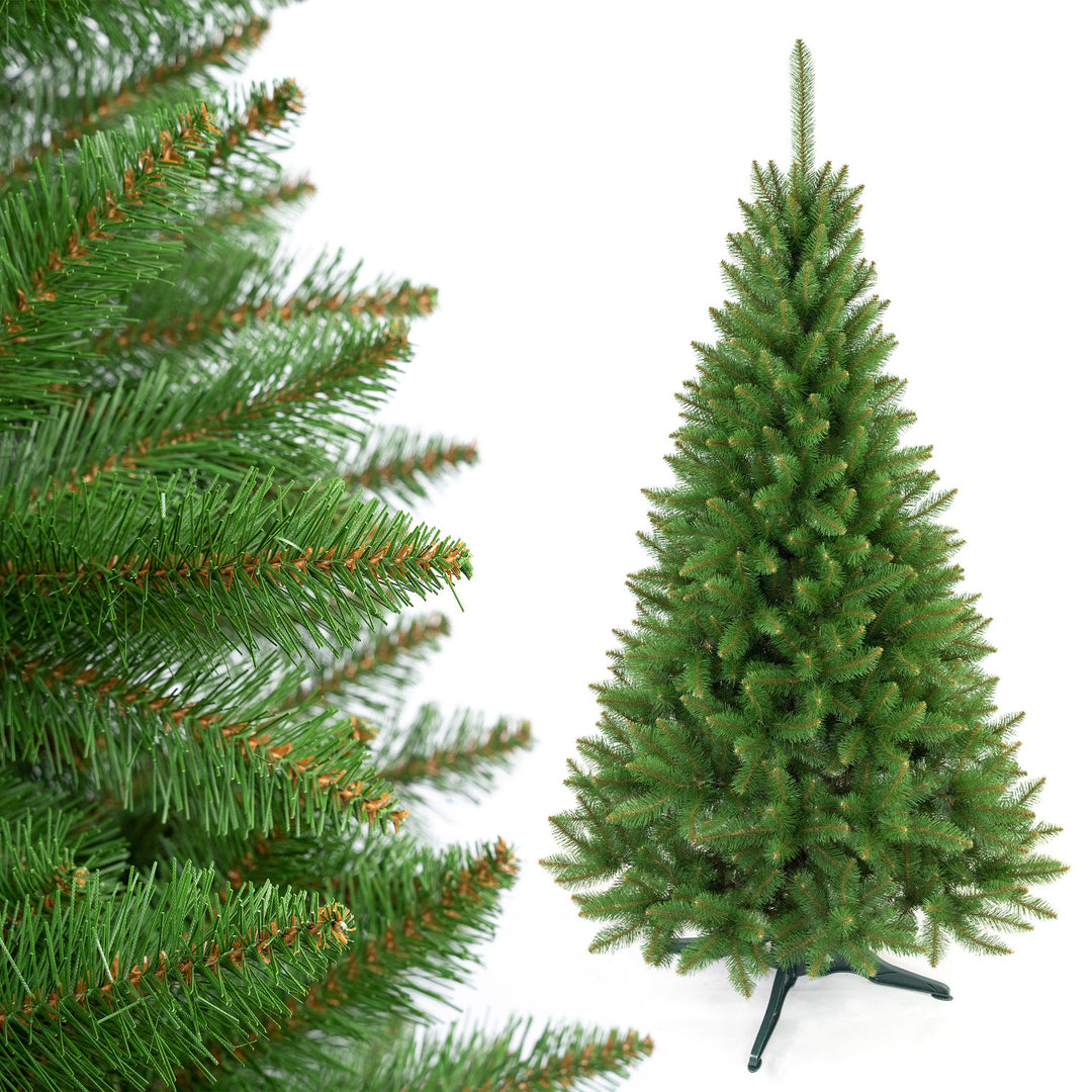 Fichten-Weihnachtsbaum auf einem Premium-Ständer, 220 cm, dicht und naturgetreu, Damich