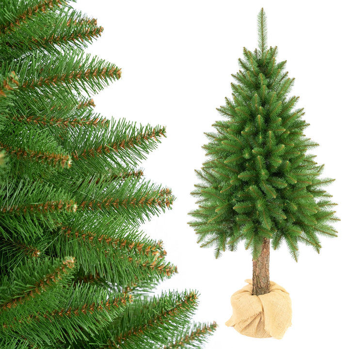 Premium-Fichten-Weihnachtsbaum am Stamm, 160 cm, dicht und naturgetreu, Damich