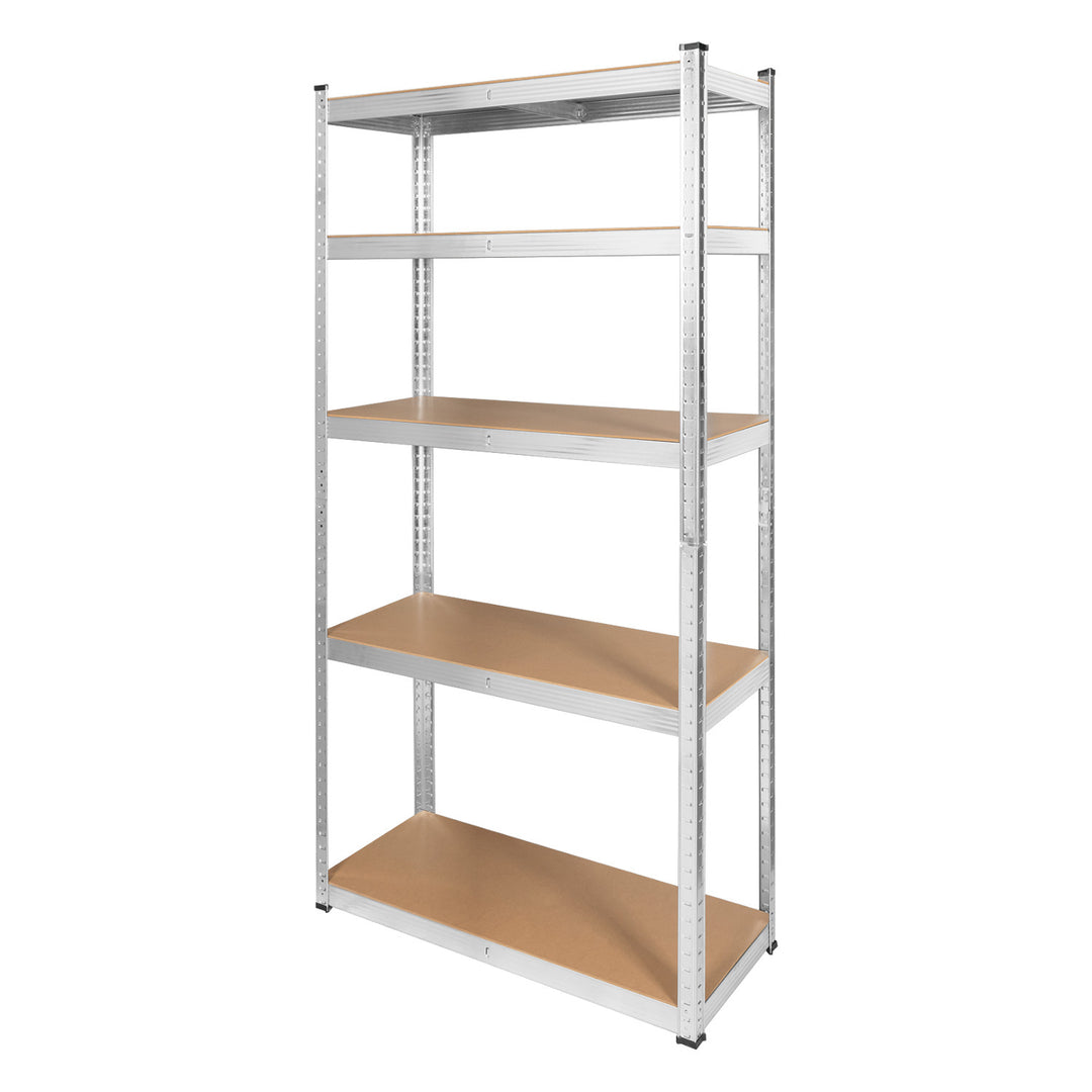 Metall-Lagergestell, 5 Fachböden, maximale Tragkraft bis zu 750 kg, 180 x 90 x 40, silber, Rebel, 2 Stück