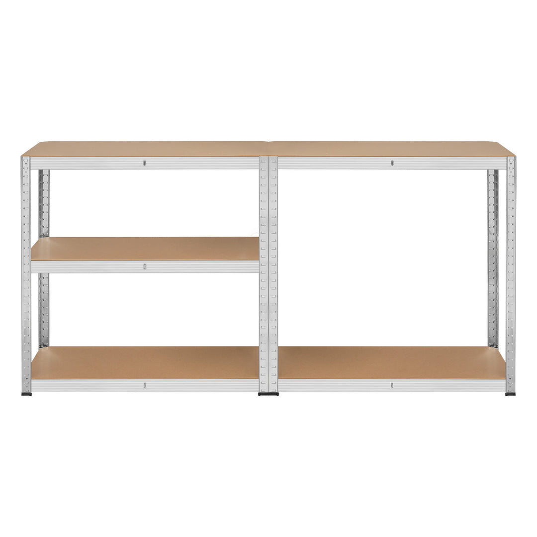 Metall-Lagergestell, 5 Fachböden, maximale Tragkraft bis zu 750 kg, 180 x 90 x 40, silber, Rebel, 2 Stück