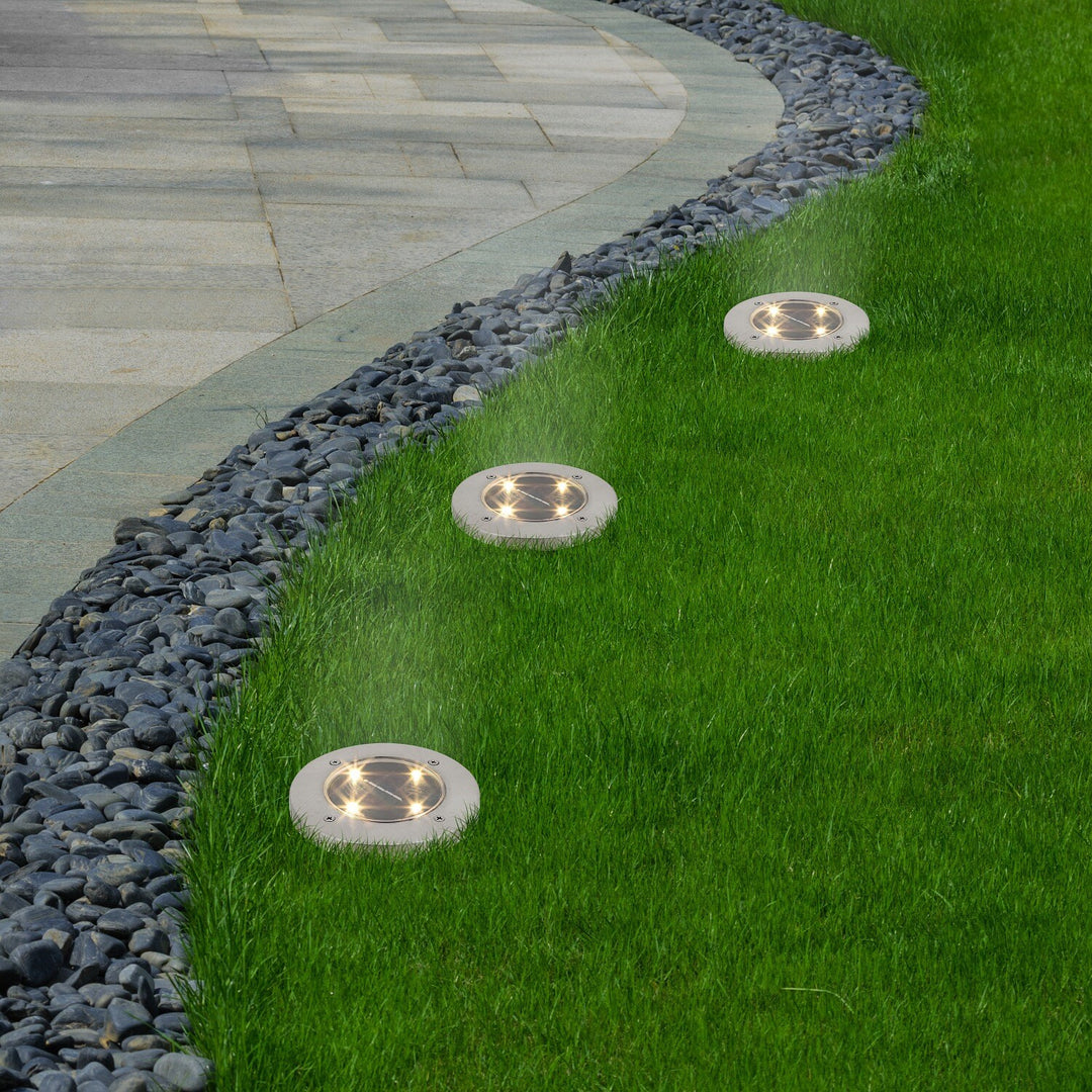 Rabalux Dannet Solar-Gartenleuchte, IP44, Farbe: Chrom satiniert, 7975, 2 Stück