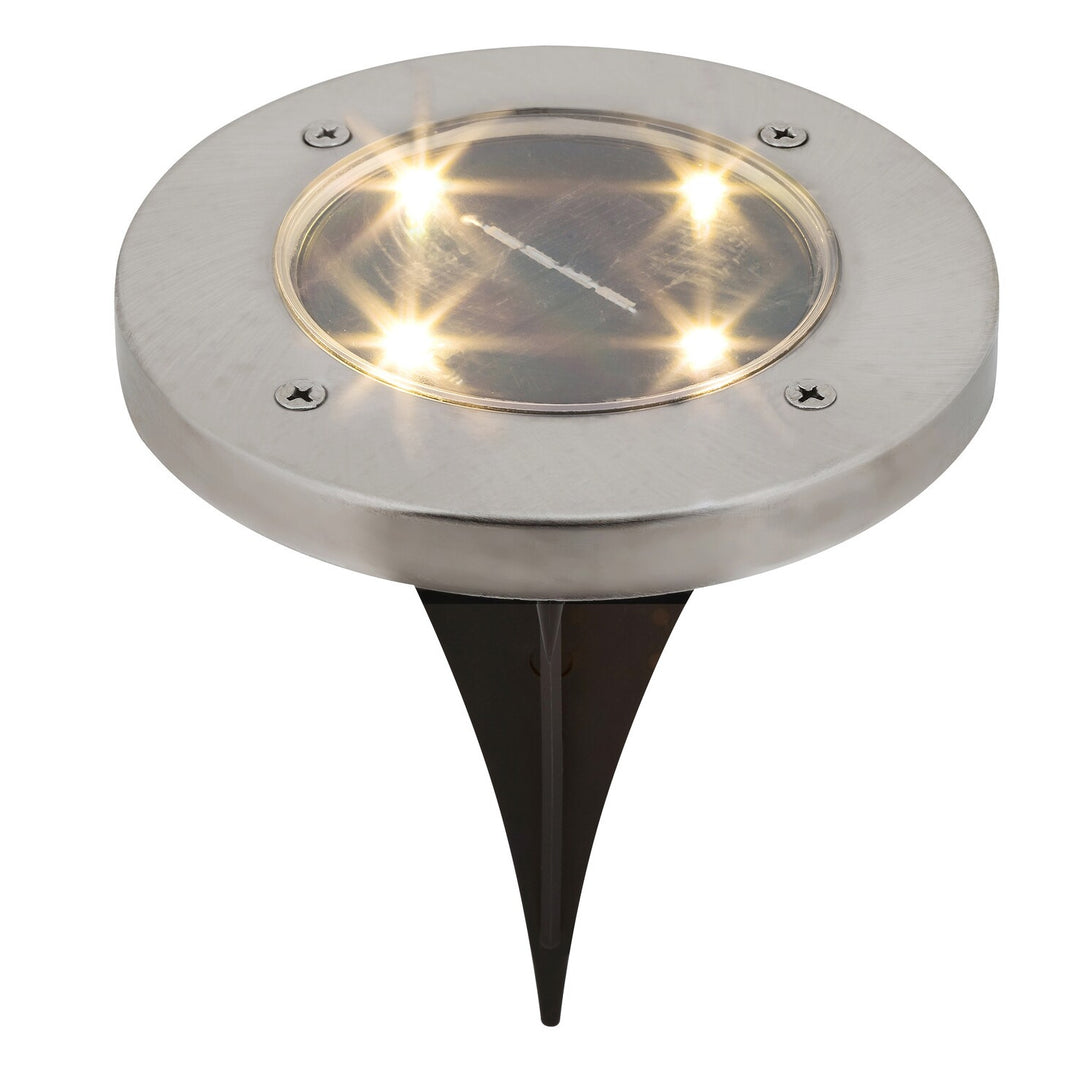 Rabalux Dannet Solar-Gartenleuchte, IP44, Farbe: Satin-Chrom, 7975, 4 Stück