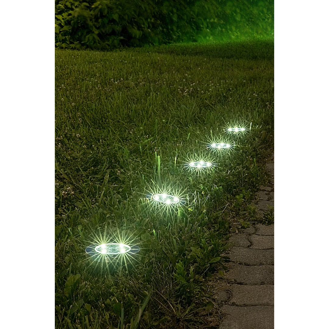 Rabalux Dannet Solar-Gartenleuchte, IP44, Farbe: Satin-Chrom, 7975, 4 Stück