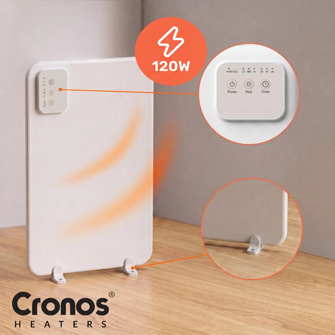 Cronos Infrarot-Heizplatte für unter dem Schreibtisch, Leistung 120 W, Timer, 3 Leistungsstufen, DCH-150