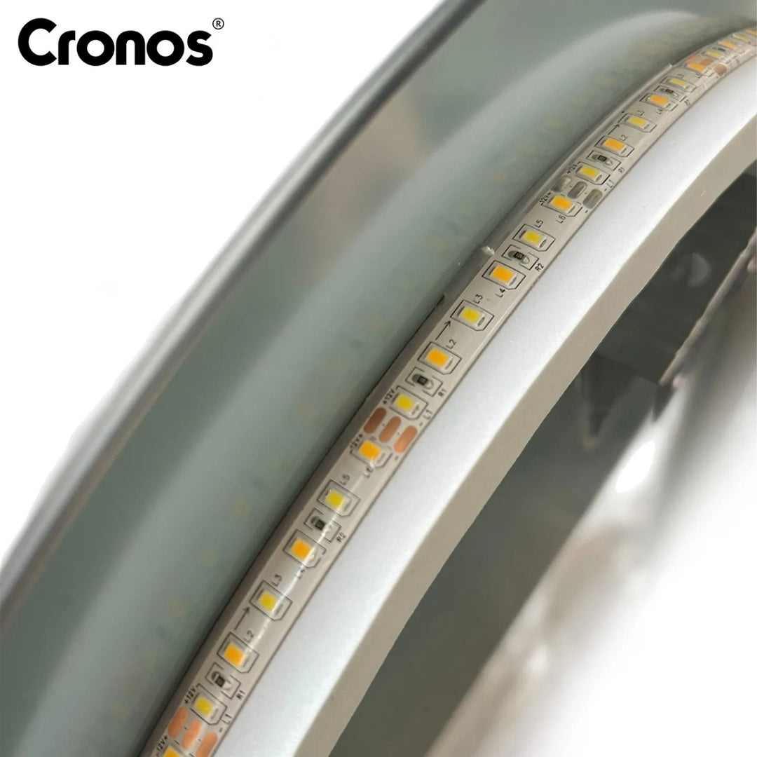Beheizbarer Spiegel Cronos, oval, 50 x 80 cm, LED in drei Farben, Schutzart IP44, Anti-Beschlag-System
