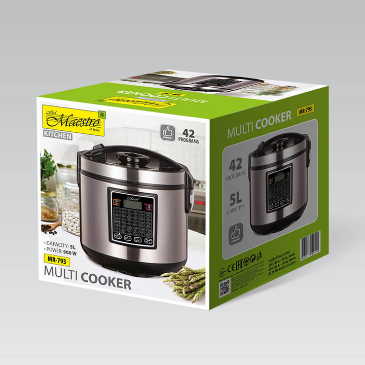 Maestro Multicooker, Fassungsvermögen 5 l, 42 Programme, Leistung 900 W, Zeitschaltuhr, MR-793