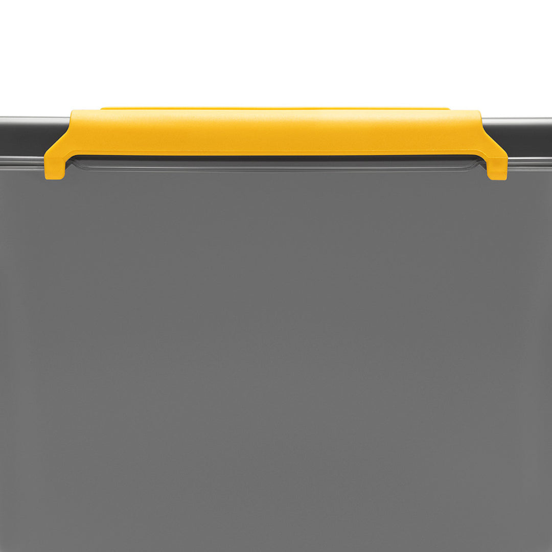 Moxom SolidStore-Behälter, Fassungsvermögen 80 l, grau, Deckel mit Clipverschluss, mit Rollen, BPA-frei, 04-0217