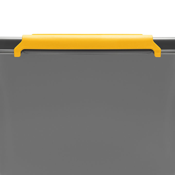 Moxom SolidStore-Behälter, Fassungsvermögen 80 l, grau, Deckel mit Clipverschluss, mit Rollen, BPA-frei, 04-0217