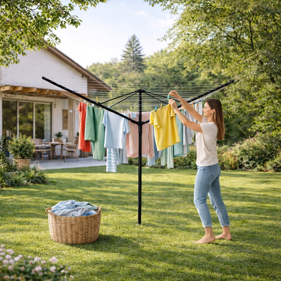 Garten-Wäscheständer, drehbar, 50 m, 4 Arme, Sepio
