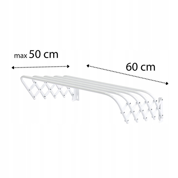 Akkordeon-Wäscheständer 60, für Kleidung und Unterwäsche, ausziehbar, weiß, Modell 103, Sepio