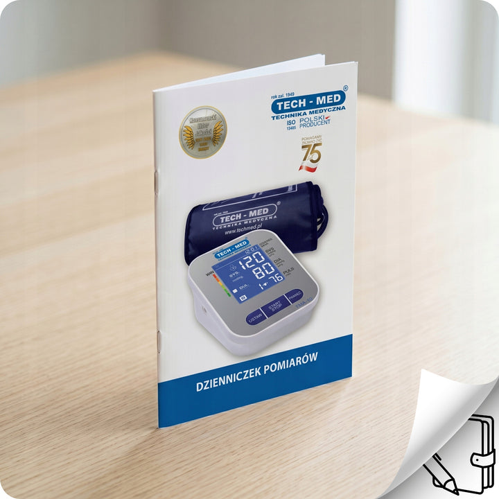 Elektronisches Blutdruckmessgerät, beleuchtetes Display, Manschette 22–32 cm, Arrhythmieanzeige, TMA-10, Tech-Med