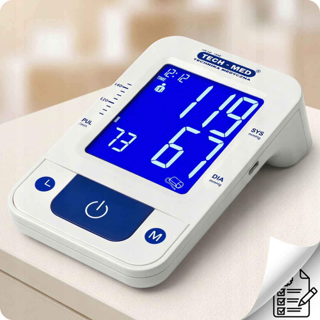 Elektronisches Blutdruckmessgerät, Sprachausgabe, Manschette 22–42 cm, IHB-Anzeige, TMA-CONTROL3, Techmed