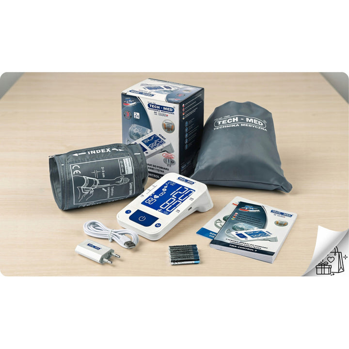 Elektronisches Blutdruckmessgerät, Sprachausgabe, Manschette 22–42 cm, IHB-Anzeige, TMA-CONTROL3, Techmed