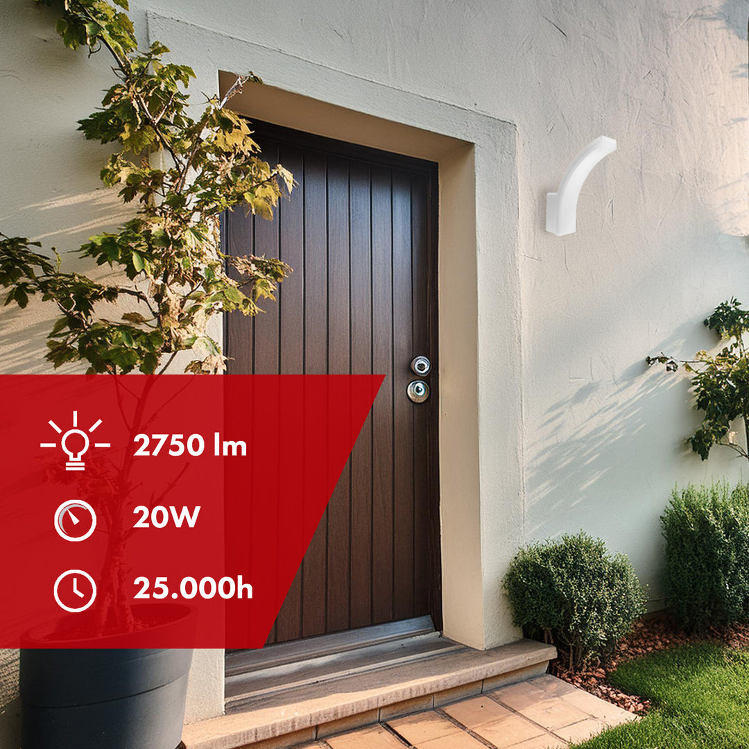 Maclean LED-Leuchte, Farbe: Weiß, 20 W, IP65, 2750 lm, Lichtfarbe: Neutralweiß (4000 K) MCE511 W, 2 Stück