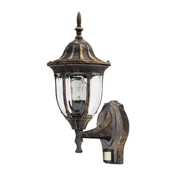 Rabalux-Wandleuchte, für den Außenbereich, mit Bewegungsmelder, IP43, E27, max. 60 W, Antikgold, Milano, 4 Stück