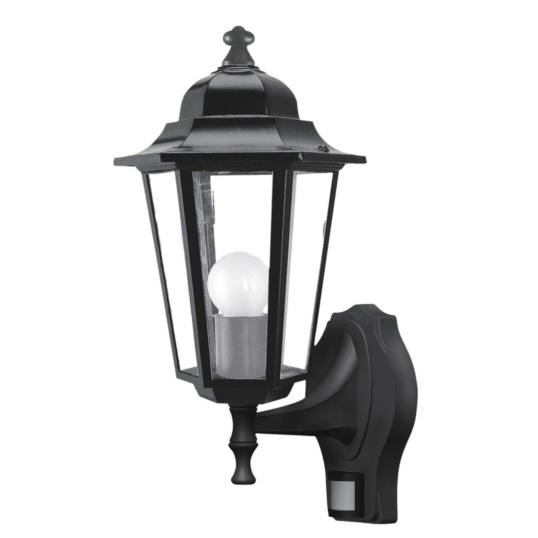 Rabalux-Wandleuchte, für den Außenbereich, mit Bewegungsmelder, IP43, E27, max. 60 W, schwarz, Velence, 4 Stück