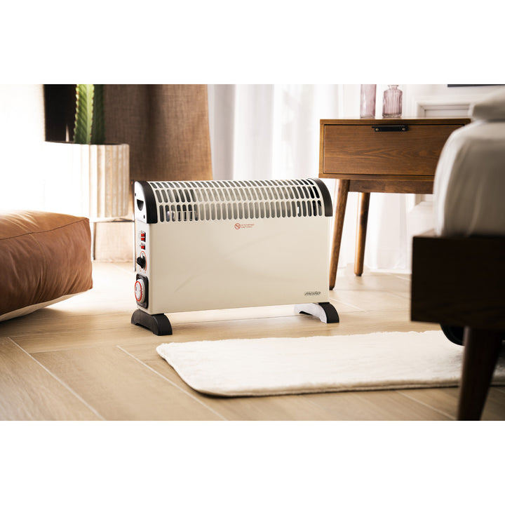 Konvektorheizung, elektrisch, mit Thermostat, 2000 W, 24-Stunden-Timer, weiß, Kabel 150 cm, Mesko, MS 7741W