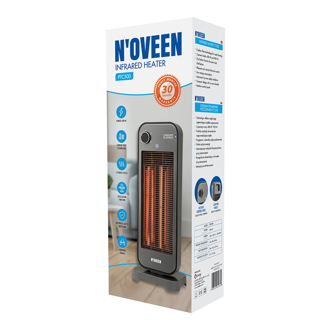 Strahlungsheizkörper, Infrarot, 900 W, 2 Heizstufen, Noveen