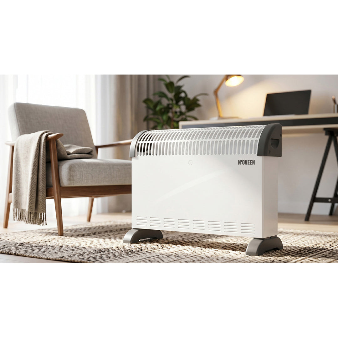 Konvektorheizung, elektrisch, 2000 W, Thermostat, weiß, Noveen