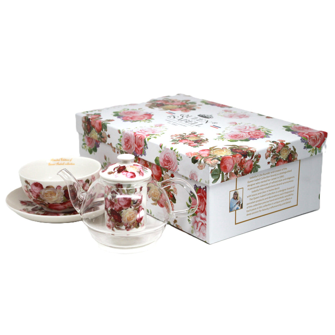Teeservice „Rosen“, Tasse und Kanne (Tea for One) Queen Isabell