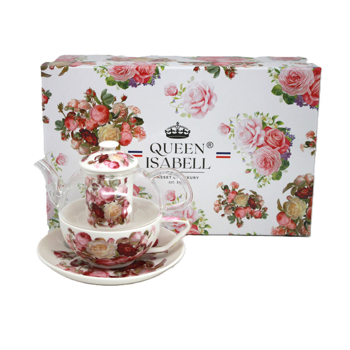 Teeservice „Rosen“, Tasse und Kanne (Tea for One) Queen Isabell