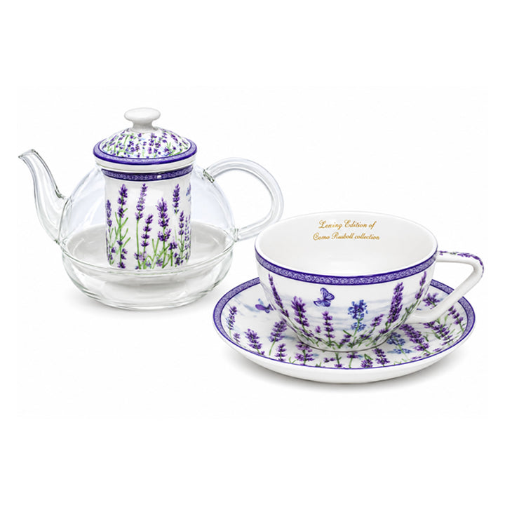 Teeservice „Lavendel“, Tasse und Kanne (Tea for One) von Queen Isabell