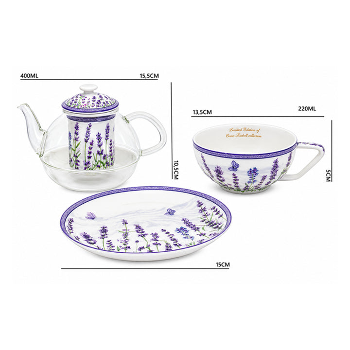 Teeservice „Lavendel“, Tasse und Kanne (Tea for One) von Queen Isabell