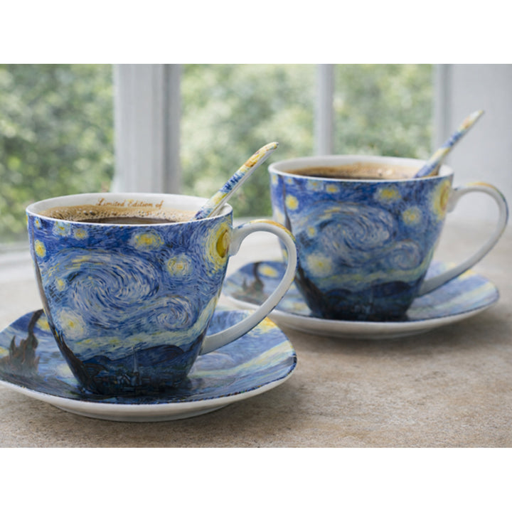 Porzellantassen „Van Gogh – Sternennacht“, 2 x 250 ml, 2er-Set, Queen Isabell