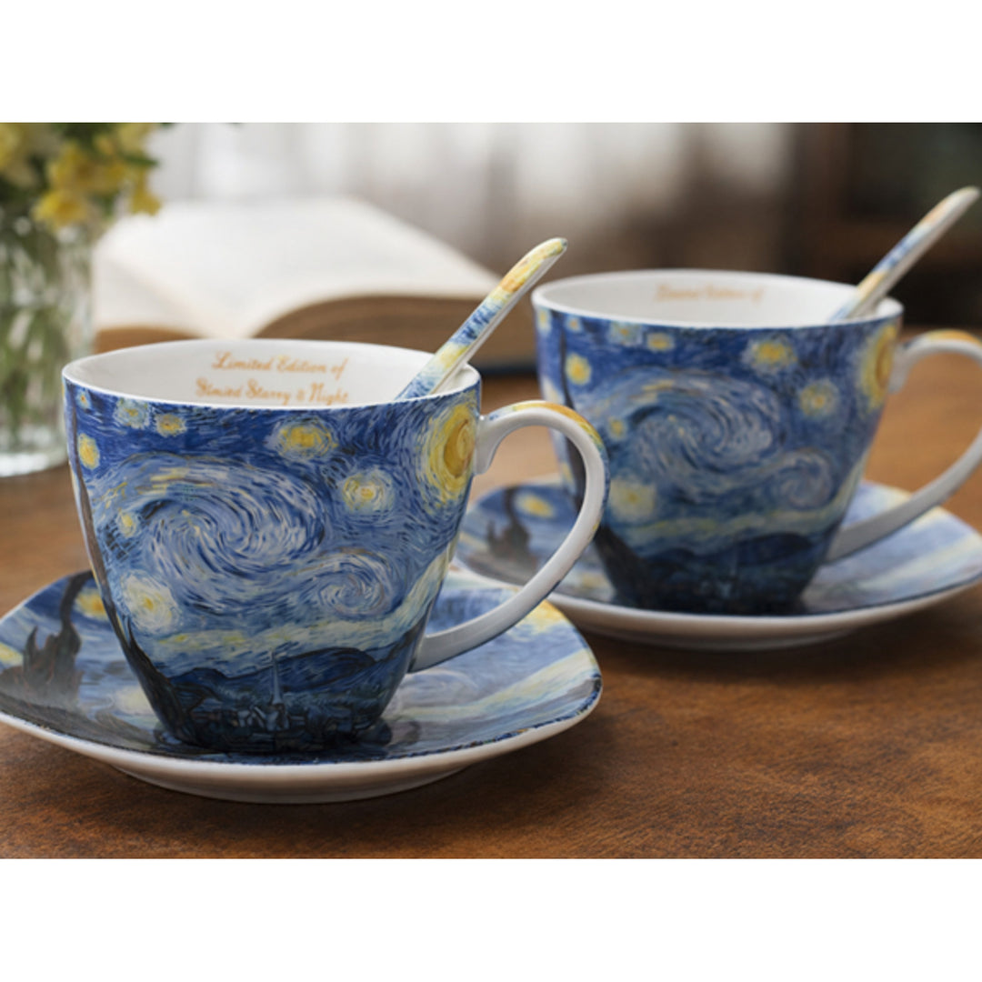 Porzellantassen „Van Gogh – Sternennacht“, 2 x 250 ml, 2er-Set, Queen Isabell