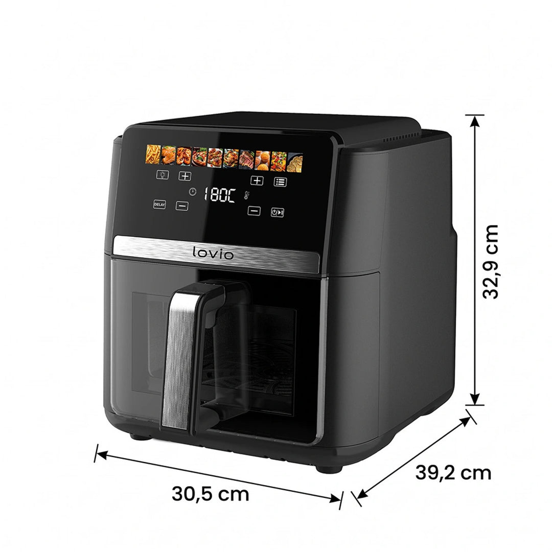 Ölfreie Heißluftfritteuse LOVIO DualHeat XXL Ceramic LVAF004BK 9 l, 2000 W, schwarz
