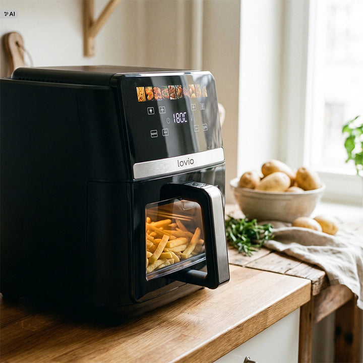 Ölfreie Heißluftfritteuse LOVIO DualHeat XXL Ceramic LVAF004BK 9 l, 2000 W, schwarz