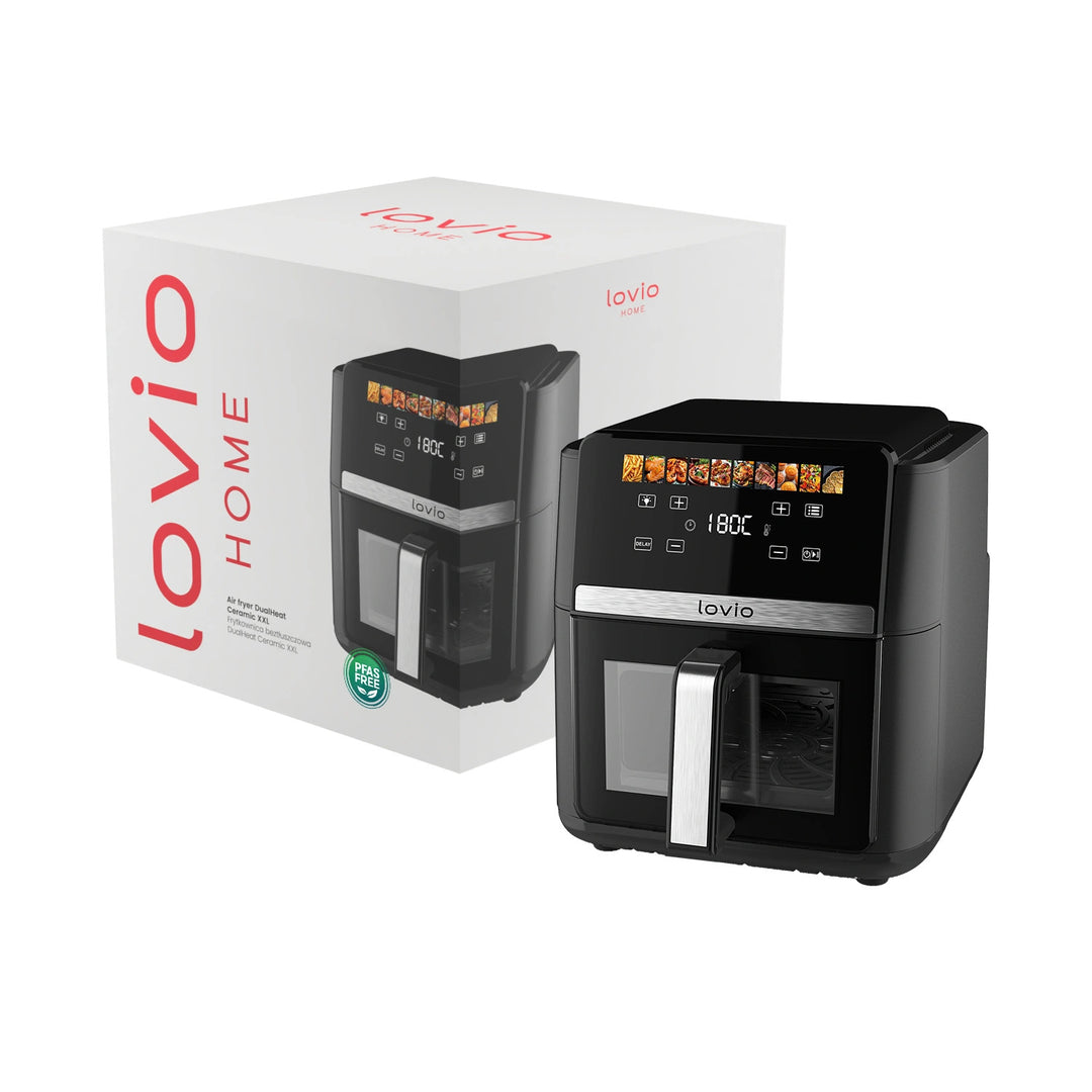 Ölfreie Heißluftfritteuse LOVIO DualHeat XXL Ceramic LVAF004BK 9 l, 2000 W, schwarz