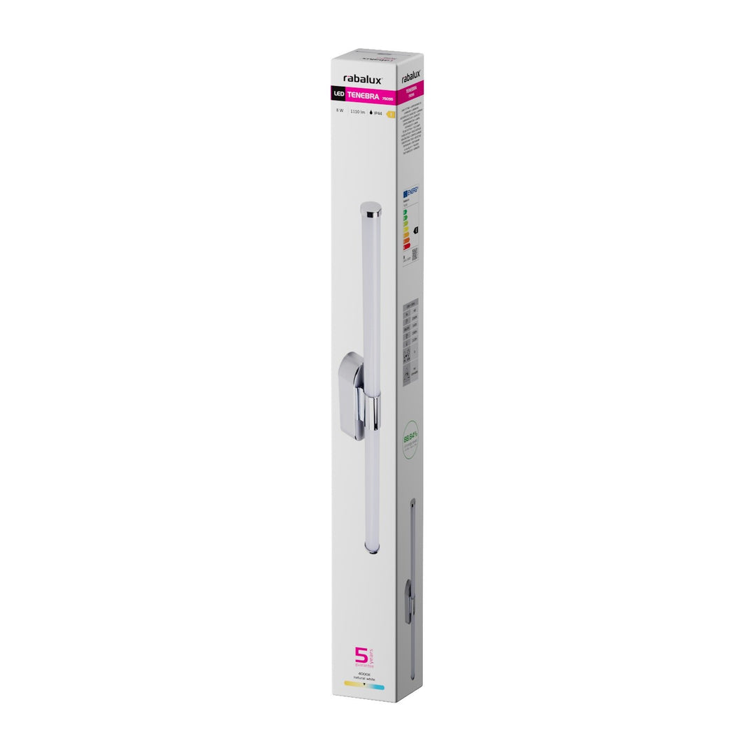 Innenwandleuchte Tenebra, LED 8 W, 1000 lm, 4000 K, L 60 cm, IP44, Chrom, 75095