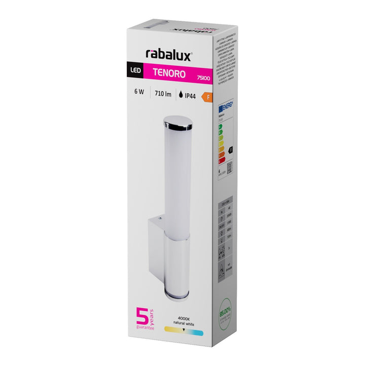 Innenwandleuchte Tenero, LED 6 W, 4000 K, 600 lm, H 29 cm, Chrom, IP44, 75100