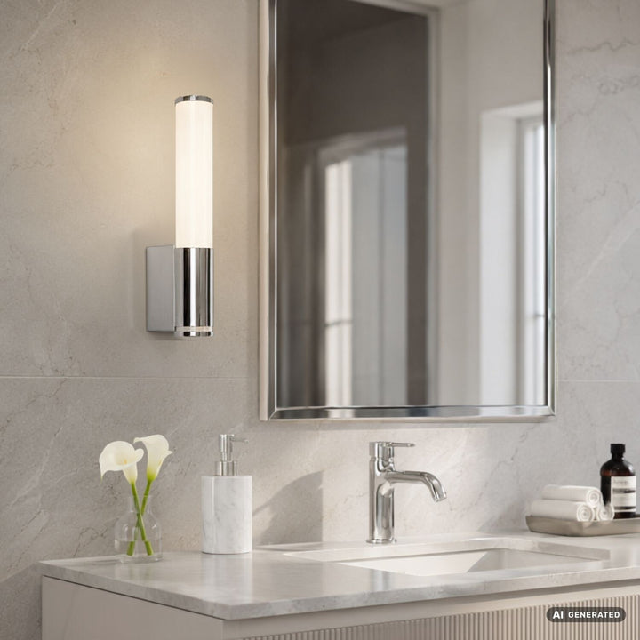 Innenwandleuchte Tenero, LED 6 W, 4000 K, 600 lm, H 29 cm, Chrom, IP44, 75100