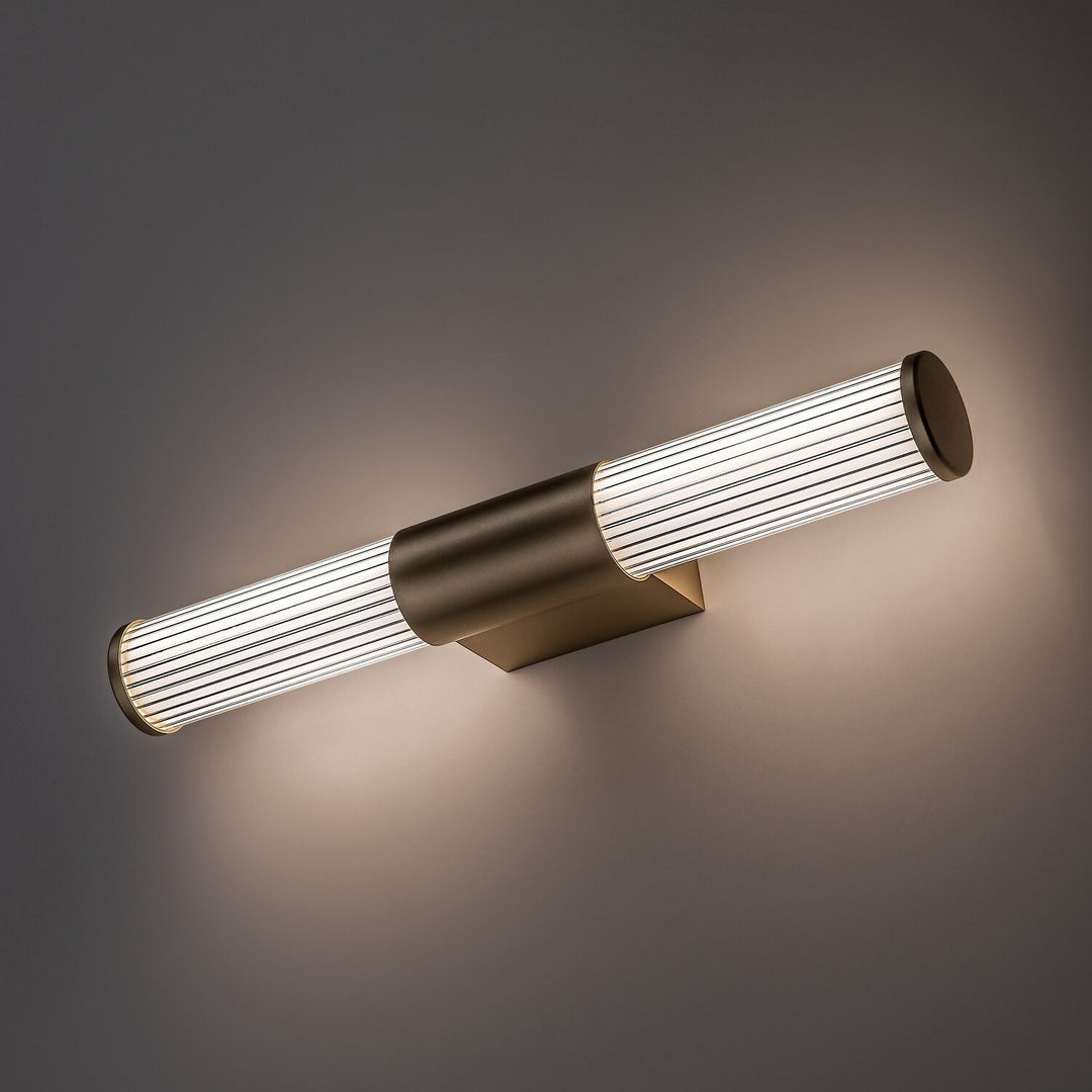 Badezimmer-Wandleuchte, Calyn, LED 8 W, 4000 K, 620 lm, L 40 cm, goldfarben, IP44, 75104